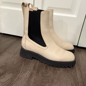 Clarks Cream Off White Stayso Rise Slip On Boots